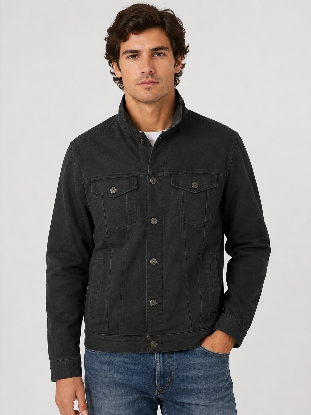 Cody James Men’s M Black Denim Jacket Authentic Western Apparel Classic Tough